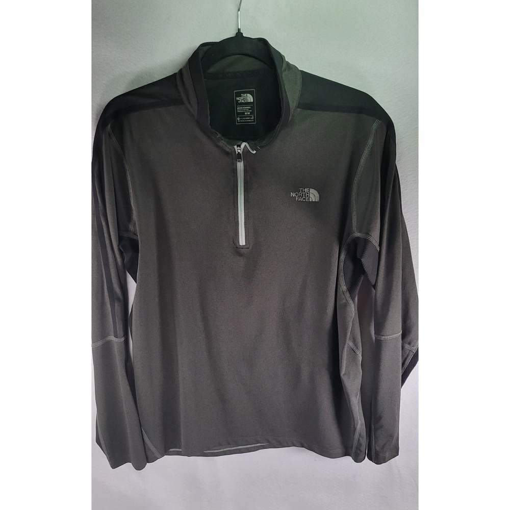 The North Face FlashDry XD Mens Gray Black 1/4 Zip Mock Neck Pullover M Mtn Ath